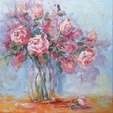 Roses in a jar by Emilia Milcheva - full artwork