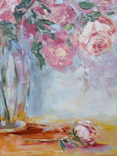 Roses in a jar by Emilia Milcheva - detail