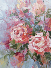 Roses in a jar by Emilia Milcheva - detail