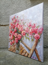 Roses on a chair by Emilia Milcheva - side view